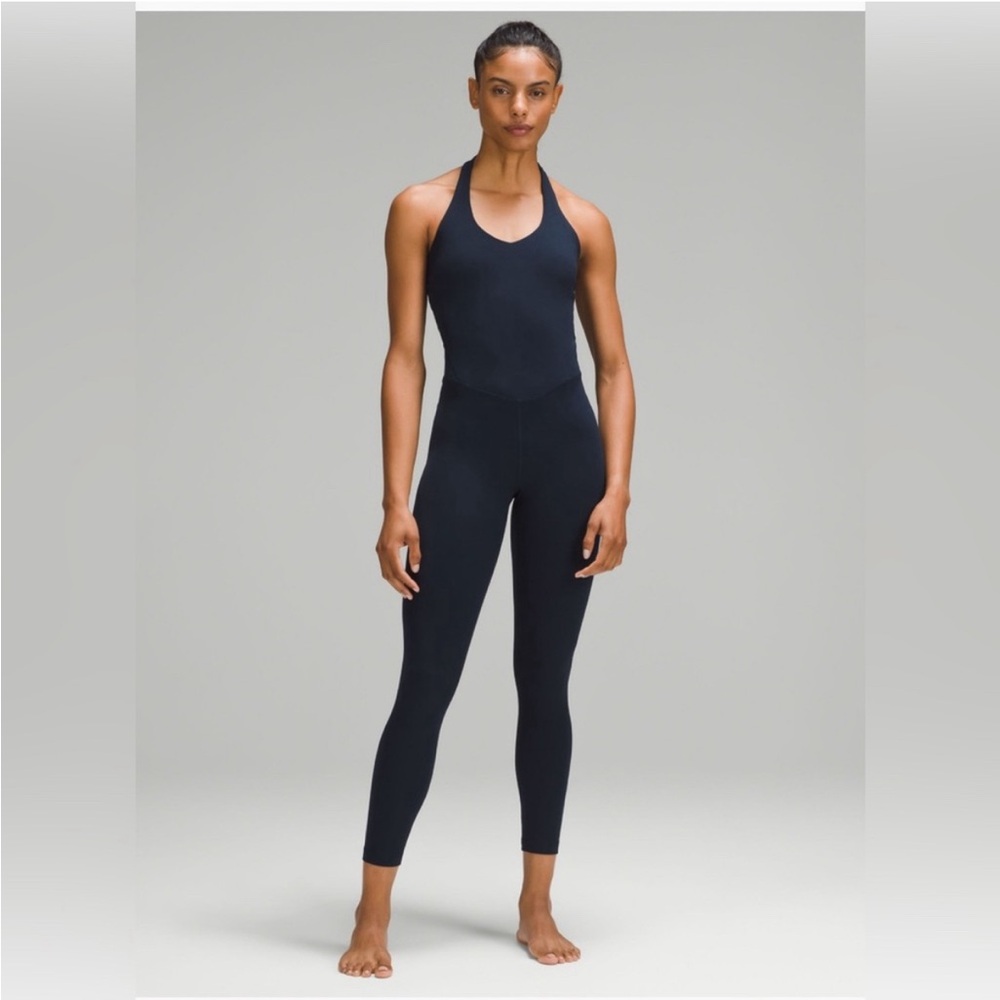 Lululemon Align Halter Bodysuit 25”, True Navy, size 2. Worn only once!